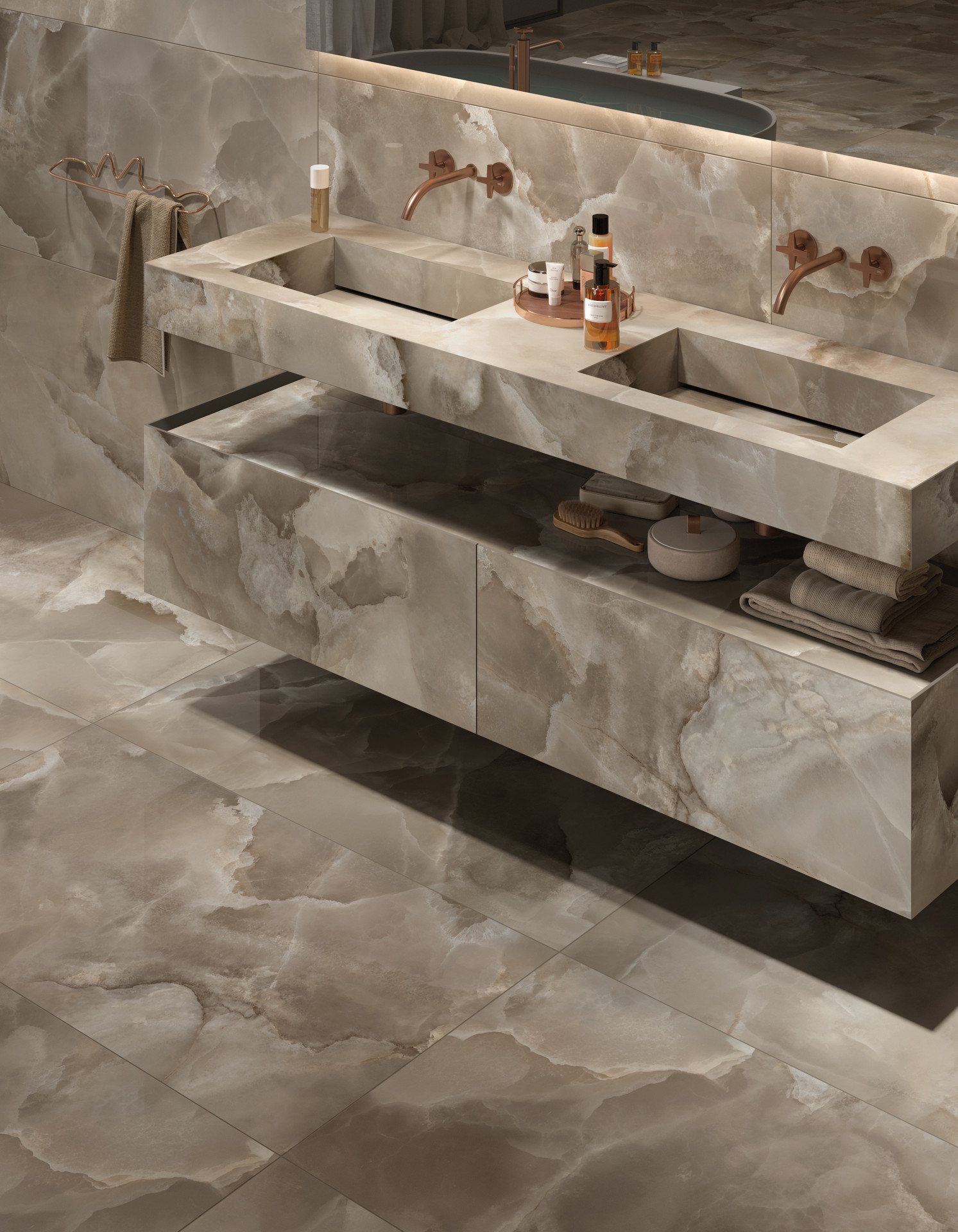 Paris P5 Argan -poliert- Fliese Onyx – Bild 3