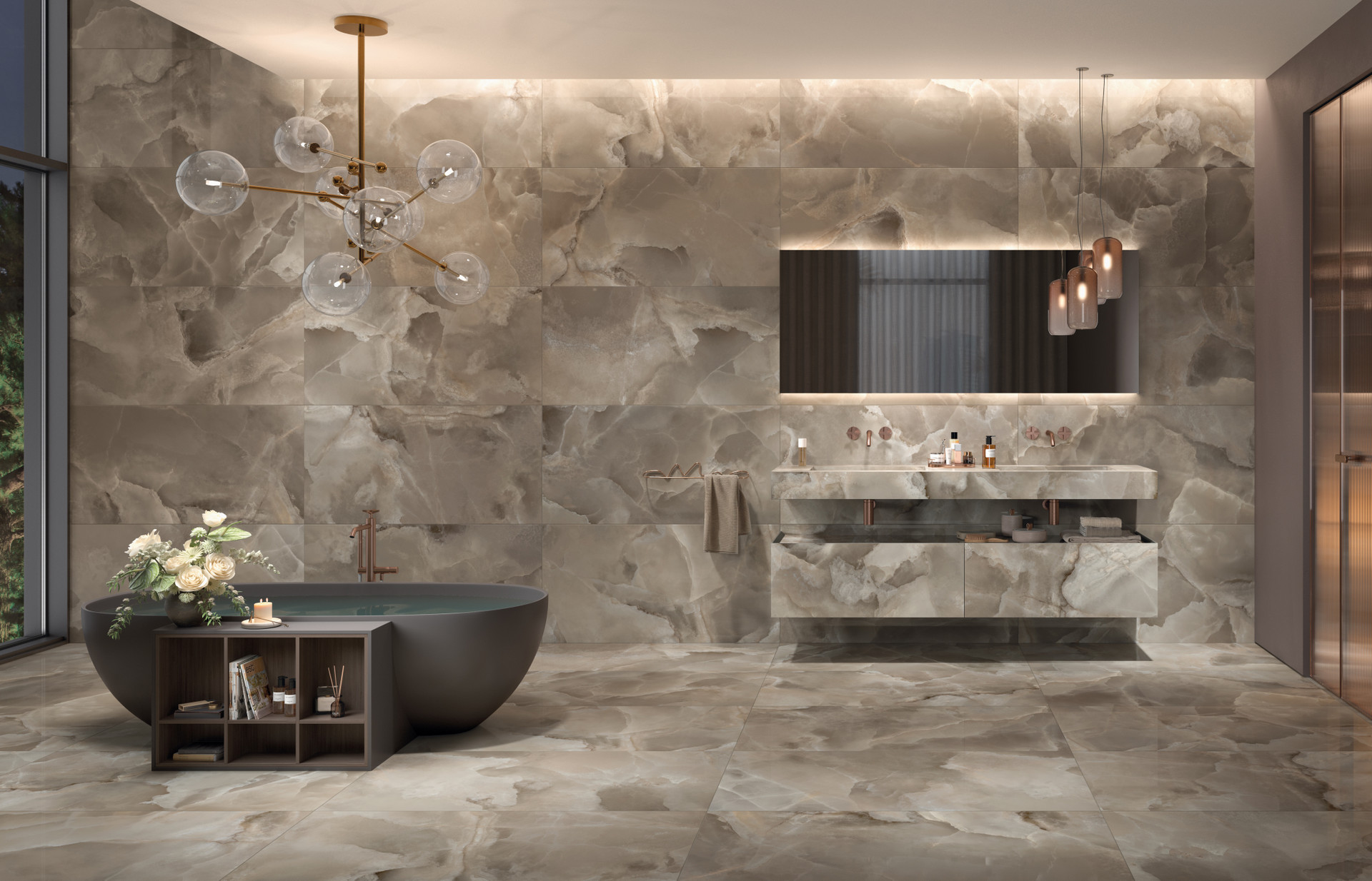 Paris P5 Argan -poliert- Fliese Onyx – Bild 2